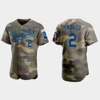 Kansas City Kansas City Royals #2 Michael A. Taylor Men's Nike 2021 Armed Forces Day Authentic MLB Jersey -Camo