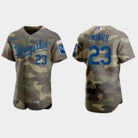 Kansas City Kansas City Royals #23 Mike Minor Men's Nike 2021 Armed Forces Day Authentic MLB Jersey -Camo