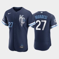 Kansas City Kansas City Royals #27 Adalberto Mondesi Men's Nike Authentic 2022 City Connect Navy Jersey