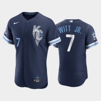 Kansas City Kansas City Royals #7 Bobby Witt Jr. Men's Nike Authentic 2022 City Connect Navy Jersey