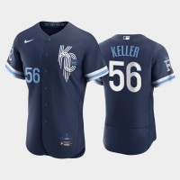 Kansas City Kansas City Royals #56 Brad Keller Men's Nike Authentic 2022 City Connect Navy Jersey