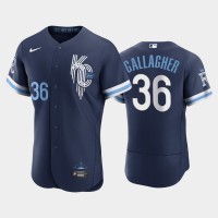Kansas City Kansas City Royals #36 Cam Gallagher Men's Nike Authentic 2022 City Connect Navy Jersey