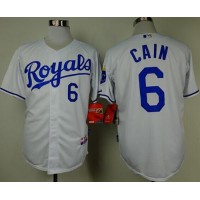 Kansas City Royals #6 Lorenzo Cain White Cool Base Stitched MLB Jersey