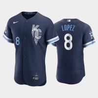 Kansas City Kansas City Royals #8 Nicky Lopez Men's Nike Authentic 2022 City Connect Navy Jersey