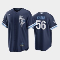 Kansas City Kansas City Royals #56 Brad Keller Men's Nike Game Replica 2022 City Connect Navy Jersey