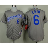 Kansas City Royals #6 Lorenzo Cain Grey Cool Base Stitched MLB Jersey