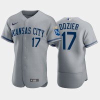 Kansas City Kansas City Royals #17 Hunter Dozier Men's Nike 2022 Authentic Gray Jersey