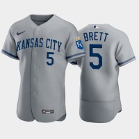 Kansas City Kansas City Royals #5 George Brett Men's Nike 2022 Authentic Gray Jersey