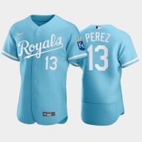 Kansas City Kansas City Royals #13 Salvador Perez Men's Nike Powder Blue 2022 Authentic Jersey