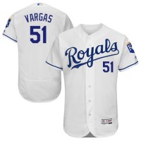Kansas City Royals #51 Jason Vargas White Flexbase Authentic Collection Stitched MLB Jersey