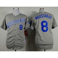 Kansas City Royals #8 Mike Moustakas Grey Cool Base Stitched MLB Jersey