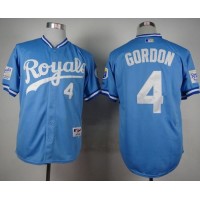 Kansas City Royals #4 Alex Gordon Light Blue 1985 Turn Back The Clock Stitched MLB Jersey