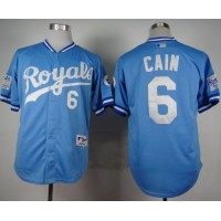 Kansas City Royals #6 Lorenzo Cain Light Blue 1985 Turn Back The Clock Stitched MLB Jersey