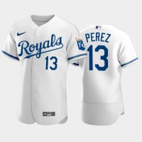 Kansas City Kansas City Royals #13 Salvador Perez Men's Nike Game Replica 2022 City Connect White Jersey