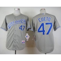 Kansas City Royals #47 Johnny Cueto Grey Cool Base Stitched MLB Jersey
