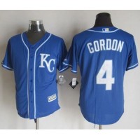 Kansas City Royals #4 Alex Gordon Blue Alternate 2 New Cool Base Stitched MLB Jersey