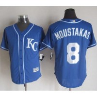 Kansas City Royals #8 Mike Moustakas Blue Alternate 2 New Cool Base Stitched MLB Jersey