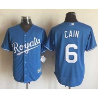 Kansas City Royals #6 Lorenzo Cain Light Blue Alternate 1 New Cool Base Stitched MLB Jersey