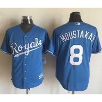 Kansas City Royals #8 Mike Moustakas Light Blue Alternate 1 New Cool Base Stitched MLB Jersey