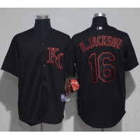 Kansas City Royals #16 Bo Jackson Black Strip Stitched MLB Jersey
