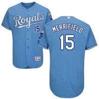 Kansas City Royals #15 Whit Merrifield Light Blue Flexbase Authentic Collection Stitched MLB Jersey