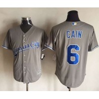 Kansas City Royals #6 Lorenzo Cain New Grey Cool Base Stitched MLB Jersey