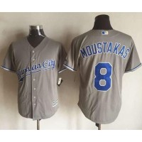 Kansas City Royals #8 Mike Moustakas New Grey Cool Base Stitched MLB Jersey