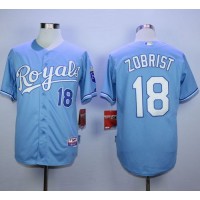 Kansas City Royals #18 Ben Zobrist Light Blue Alternate 1 Cool Base Stitched MLB Jersey