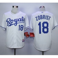 Kansas City Royals #18 Ben Zobrist White Cool Base Stitched MLB Jersey