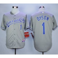 Kansas City Royals #1 Jarrod Dyson Grey Cool Base Stitched MLB Jersey