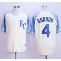 Kansas City Royals #4 Alex Gordon Cream Exclusive Vintage Stitched MLB Jersey