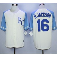 Kansas City Royals #16 Bo Jackson Cream Exclusive Vintage Stitched MLB Jersey