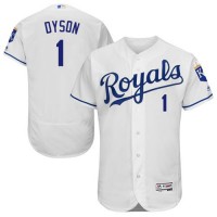 Kansas City Royals #1 Jarrod Dyson White Flexbase Authentic Collection Stitched MLB Jersey