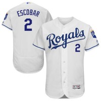 Kansas City Royals #2 Alcides Escobar White Flexbase Authentic Collection Stitched MLB Jersey