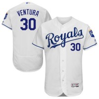 Kansas City Royals #30 Yordano Ventura White Flexbase Authentic Collection Stitched MLB Jersey