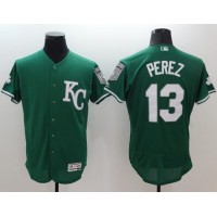 Kansas City Royals #13 Salvador Perez Green Celtic Flexbase Authentic Collection Stitched MLB Jersey