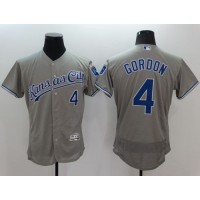 Kansas City Royals #4 Alex Gordon Grey Flexbase Authentic Collection Stitched MLB Jersey