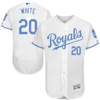 Kansas City Royals #20 Frank White White Flexbase Authentic Collection Father's Day Stitched MLB Jersey