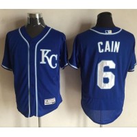 Kansas City Royals #6 Lorenzo Cain Royal Blue Flexbase Authentic Collection Stitched MLB Jersey