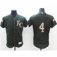 Kansas City Royals #4 Alex Gordon Green Flexbase Authentic Collection Salute to Service Stitched MLB Jersey