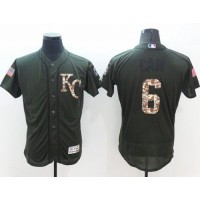 Kansas City Royals #6 Lorenzo Cain Green Flexbase Authentic Collection Salute to Service Stitched MLB Jersey