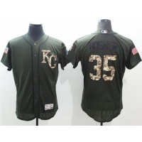 Kansas City Royals #35 Eric Hosmer Green Flexbase Authentic Collection Salute to Service Stitched MLB Jersey