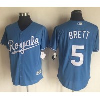 Kansas City Royals #5 George Brett Light Blue New Cool Base Alternate 1 Stitched MLB Jersey