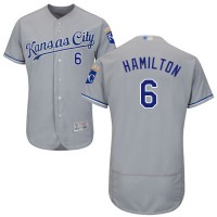 Kansas City Royals #6 Billy Hamilton Grey Flexbase Authentic Collection Stitched MLB Jersey
