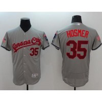 Kansas City Royals #35 Eric Hosmer Grey Fashion Stars & Stripes Flexbase Authentic Stitched MLB Jersey