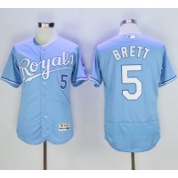 Kansas City Royals #5 George Brett Light Blue Flexbase Authentic Collection Stitched MLB Jersey
