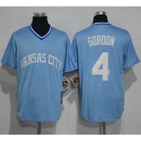 Kansas City Royals #4 Alex Gordon Light Blue Cooperstown Stitched MLB Jersey