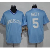 Kansas City Royals #5 George Brett Light Blue Cooperstown Stitched MLB Jersey