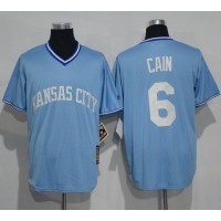 Kansas City Royals #6 Lorenzo Cain Light Blue Cooperstown Stitched MLB Jersey