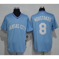 Kansas City Royals #8 Mike Moustakas Light Blue Cooperstown Stitched MLB Jersey